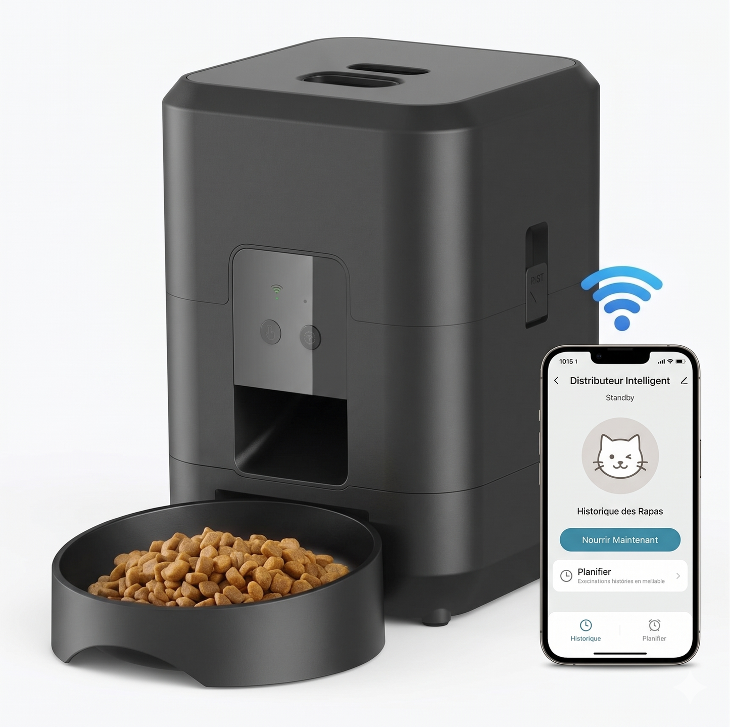 Distributeur Automatique de Croquettes Connecté – Chat